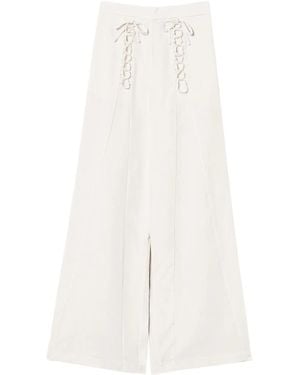 Twinset Lace-Up Trousers - White