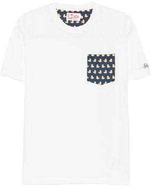 MC2 Saint Barth Blanche Duck-Print Pocket T-Shirt - White