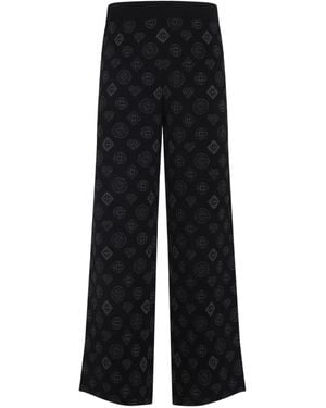 CASABLANCA Logo-Pattern Knitted Trousers - Black