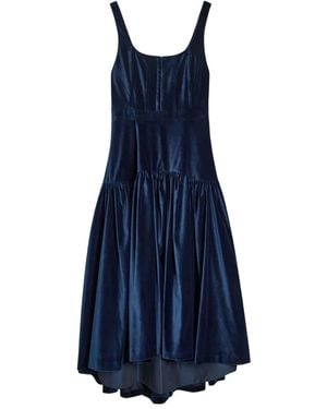 Alice + Olivia Diana Velvet Midi Dress - Blue