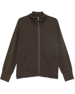 Sandro Zip-Up Cardigan - Brown