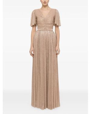 Nissa Sequin-Applique Maxi Dress - Natural