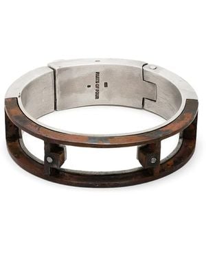 Parts Of 4 Two-Tone Distressed Cuff Bracelet - Multicolour