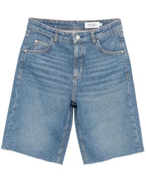 Marc O' Polo Frayed-Hem Denim Shorts - Blue
