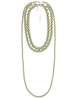 YELLOWSWALLOW Deep Pearl Necklaces (Set Of Three) - Metallic