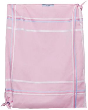 Prada Checked Cotton Mini Skirt - Pink