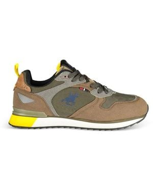 U.S. Grand Panelled Lace-Up Trainers - Green