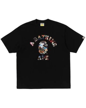 A Bathing Ape Hybric Camo University Relaxed-Fit T-Shirt - Black