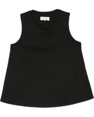 Psophia Sleeveless Crew-Neck Cotton Tank Top - Black