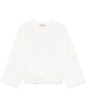 Twinset Eembroidered-Detail Sweatshirt - White