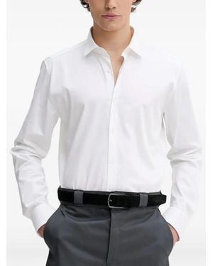 HUGO Long-Sleeve Button-Fastening Shirt - White