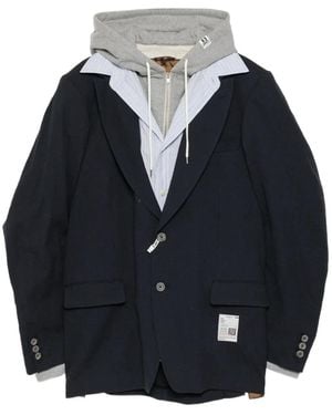 Maison Mihara Yasuhiro Wool Layered Jacket - Blue