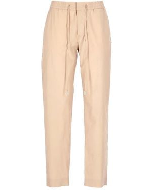 PT Torino Drawstring-Waist Cotton Trousers - Natural