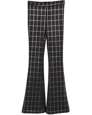 Cynthia Rowley Checked Flared Pants - Black