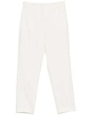 Peserico Pantalones Rectos Con Cinturilla Elástica - Blanco