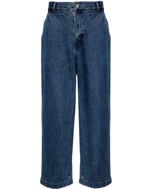 FIVE CM Tapered Washed Denim Jeans - Blue