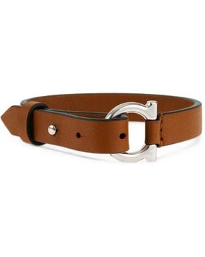 Ferragamo Gancini Leather Bracelet - Brown