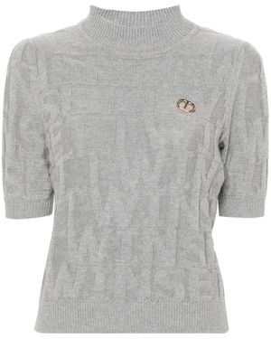 Twinset Intarsia-Logo Jumper - Grey