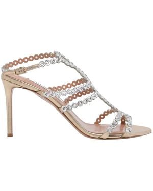 Aquazzura Mooncrush Crystal-Embellished Sandals - White