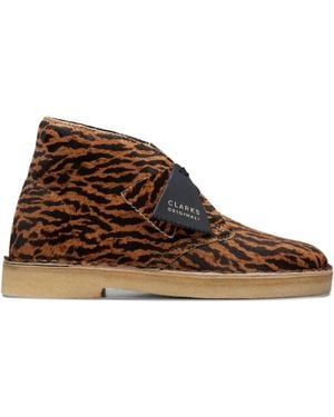 Clarks Tortoiseshell-Pattern Boots - Brown