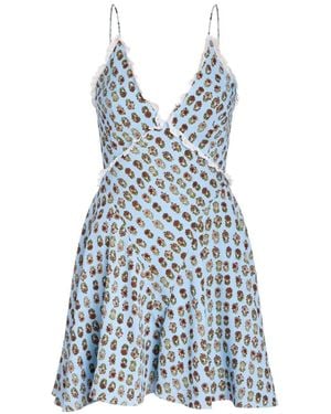 Markarian Aristea Sunflower-Print Mini Dress - Blue