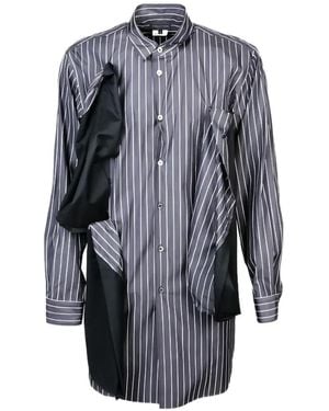 Comme des Garçons Striped panelled shirt - Grau