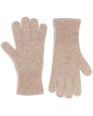ABSOLUT CASHMERE Ribbed-Cuff Cashmere Gloves - White