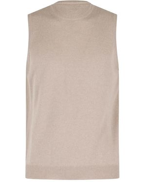 FILIPPO DE LAURENTIIS Ribbed Sleeveless Top - Natural