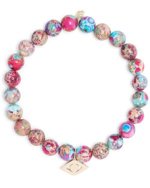 Sydney Evan Evil Eye ブレスレット 14kイエローゴールド - ピンク