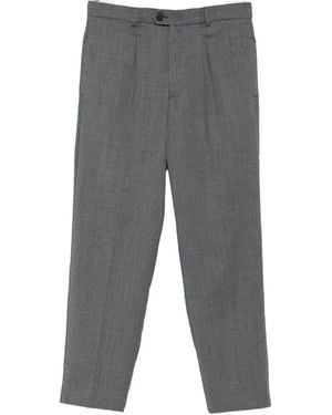 Amaranto Pleated-Front Trousers - Grey