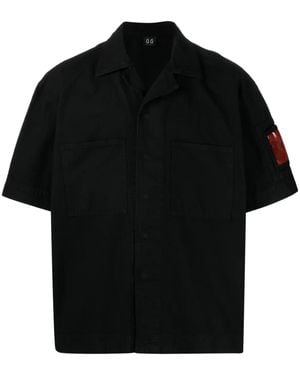 44 Label Group Canvas Bowlingshirt - Zwart
