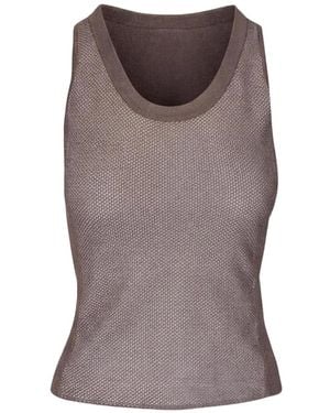 Akris Tanktop Met Vlakken - Bruin