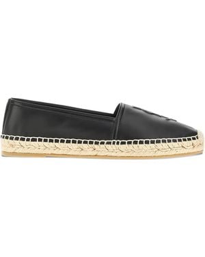 Saint Laurent Logo-Motif Espadrilles - Black