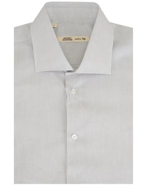 Maurizio Baldassari Spread-Collar Pinstripe Shirt - Grey