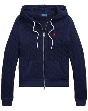 Polo Ralph Lauren Cardigan En Maille Torsadée - Blue