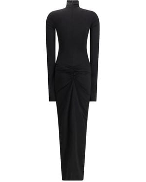 ANDAMANE Turtleneck Gathered Warwick Dress - Black