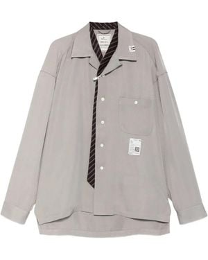 Maison Mihara Yasuhiro Logo-Patch Shirt - Grey