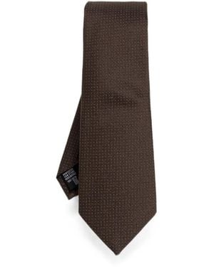 Giorgio Armani Micro-Pattern Tie - Brown