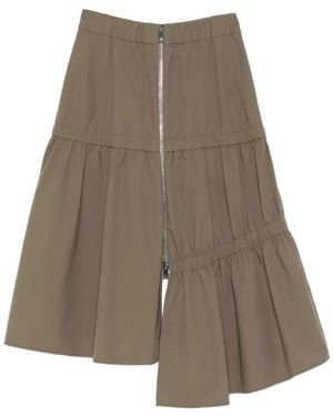 Tibi Elasticated Asymmetrical Skirt - Brown