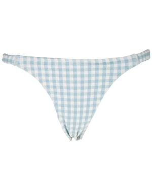 Peony Holiday Gingham-Print Bikini Bottoms - Blue