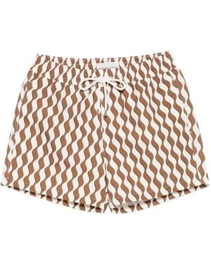 Frescobol Carioca Rio Wave-Print Swim Shorts - White
