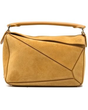 Loewe Cabas Puzzle S En Daim - Natural