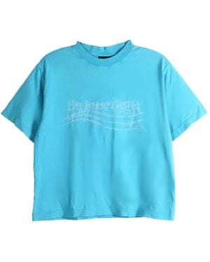 Balenciaga Printed T-Shirt - Blue