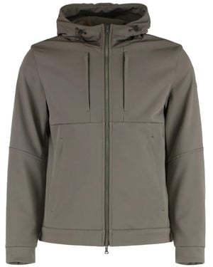 Paul & Shark Adjustable Hood Techno Fabric Jacket - Green
