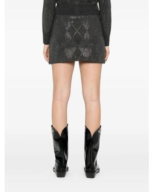 Alexander Wang Argyle-Motif A-Line Mini Skirt - Gray