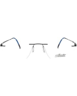 Silhouette Rahmenlose Brille Mit Eckigen Gläsern - Weiß