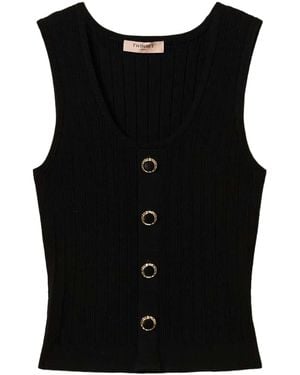 Twinset Decorative-Buttons Knitted Top - Black