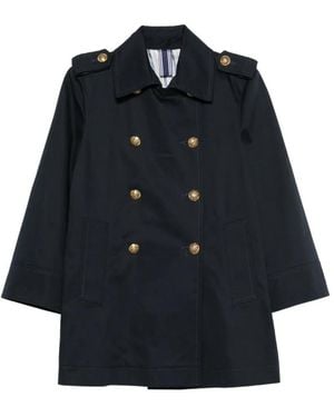 Andiata Double-Breasted Cotton Coat - Blue