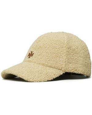 Tory Burch Logo Fleece Cap - Natural