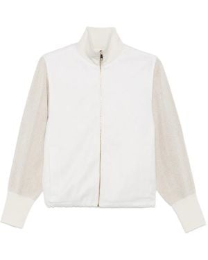 Fabiana Filippi Ribbed-Knit Panelled Jacket - White
